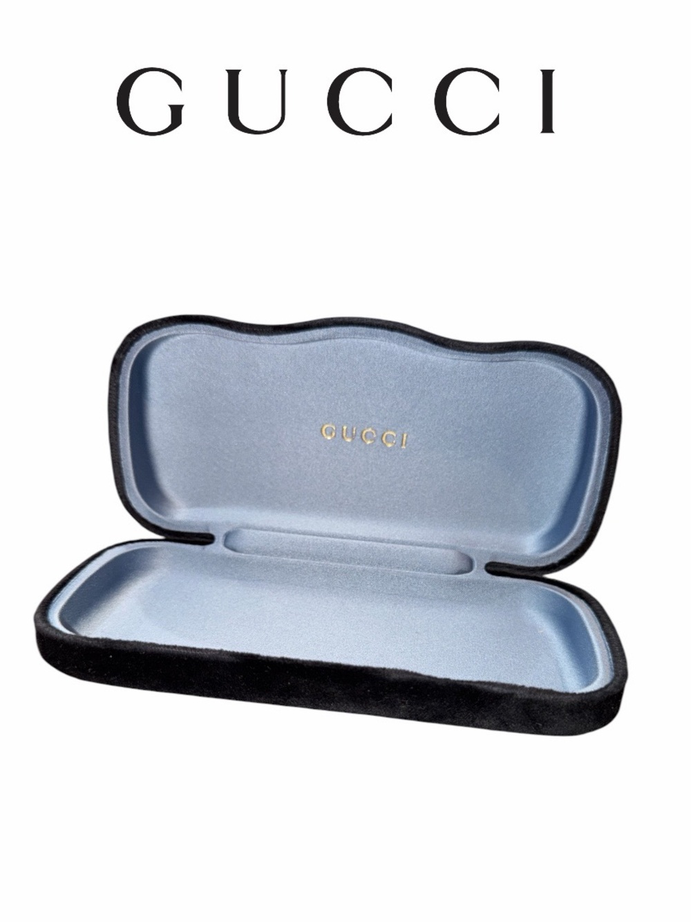 Gucci‎ Black Velvet Hard Eyeglass Case